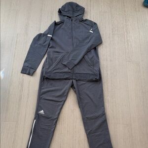 Adidas Climalite size Large EUC Charcoal Hoodie Tracksuit